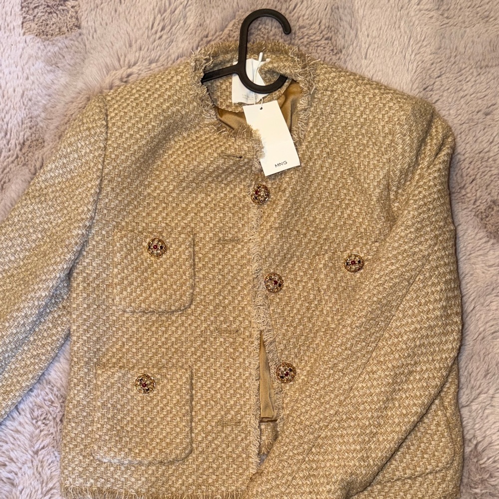 Mango Beige Tweed Jacket